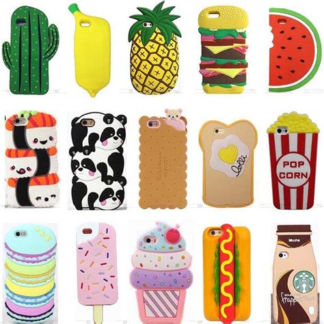 3d Cartoon Hot Cute Kawaii Food Silicone Phone Case Cover Back For