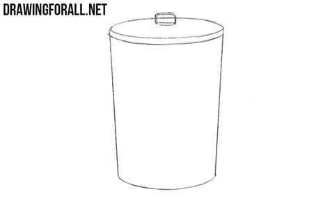 Use another curved line for the can's bottom. How to Draw a Trash Can | Drawingforall.net