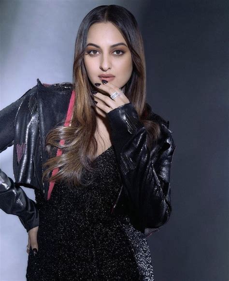 Sonakshi Sinha Channels Inner Diva In A Glamourous Black Shimmer Dress