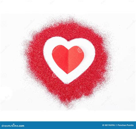 Red Heart Glitter Stock Photo Image Of Isolated Paper 88196996