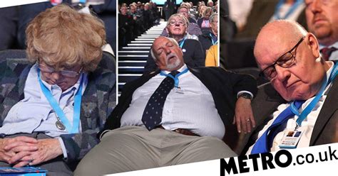 conservative party conference guests fall asleep with the excitement metro news