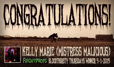 Frightprops — We Have A Winner Congratulations To Kelly Marie