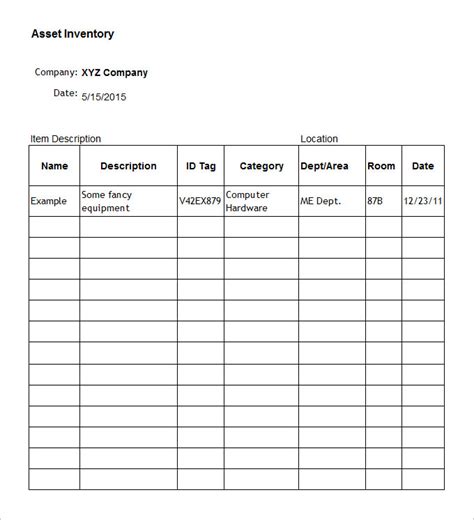 15+ Asset Inventory Templates - Free Excel, PDF Documents Download