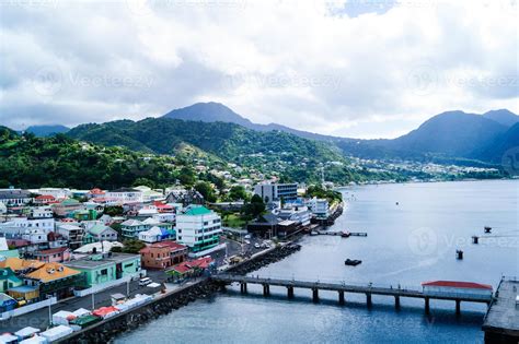 Roseau The Capital Of Dominica From The Perspective Of The Cruise