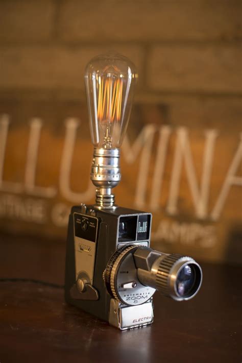 Vintage Camera Lamp With Edison Bulb Camera Lamp Touch Lamp Vintage