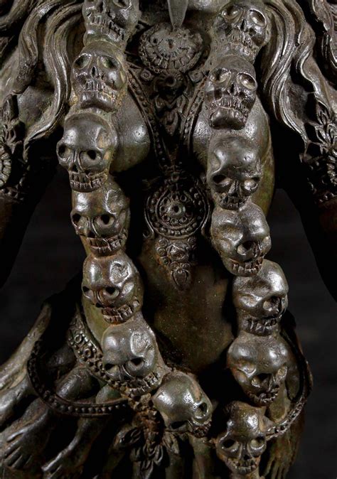 SOLD Brass Hindu Goddess Kali Murti With 10 Arms Standing On Corpse Of