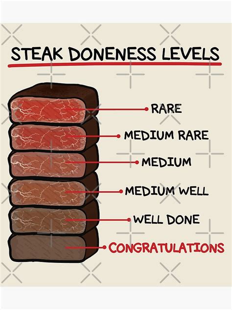 Steak Doneness Levels Chart Funny Premium Matte Vertical Poster Sold By Khan Sku 42114853