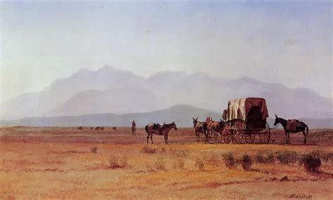 Surveyors Wagon In The Rockies Albert Bierstadt Oil Paintings