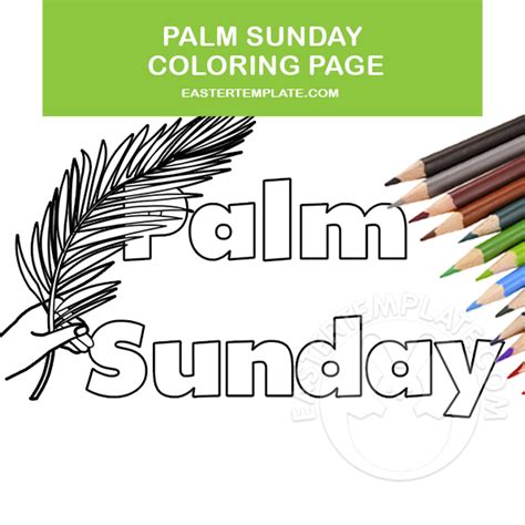 Palm Sunday Coloring Page Easter Template