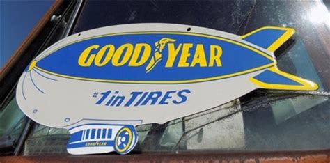 Goodyear 1 In Tires Sign Double Sided Metal Porcelain Sign