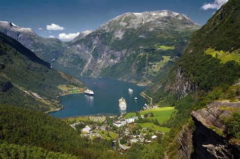 Download Mountain Cruise Ship Village Norway Fjord Geiranger Nature