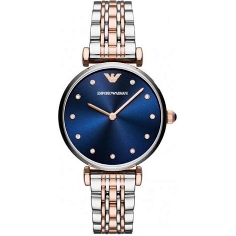 Emporio Armani Ar11092 Ladies Two Tone T Bar Watch Womens Watches