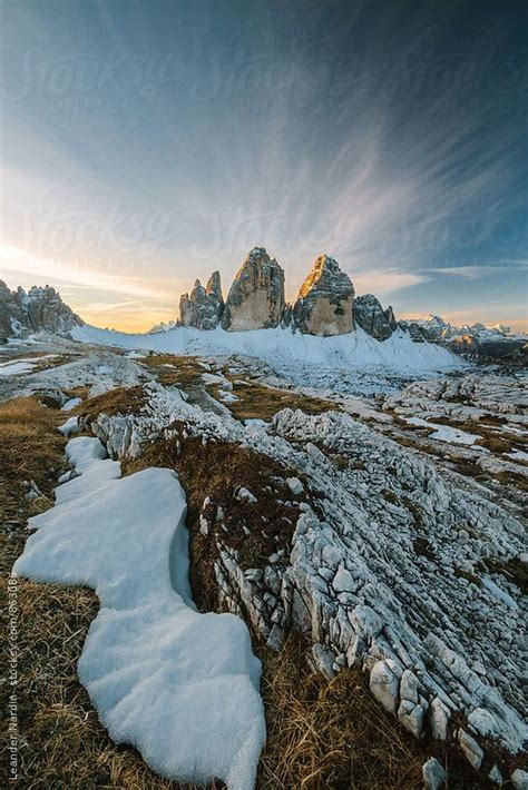Three Pinnacles At Sunrise In The Italian Alps By Akela From Alp To