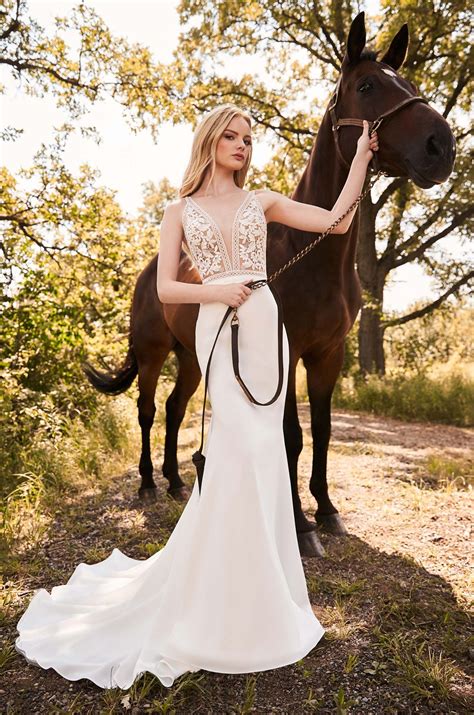 Breathtaking Lace Bodice Wedding Dress Style 2297 Mikaella Bridal