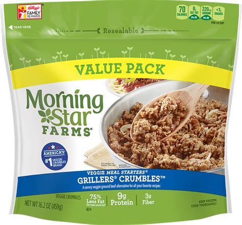 For ease of use store in refrigerator or freezer made in united states size: MORNING STAR FARMS / PLANT BASED PROTEIN | Vegans Products