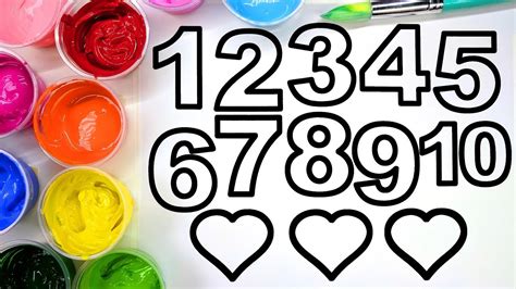 Painting Numbers With Paint Learn To Color With Paint For Kids Youtube