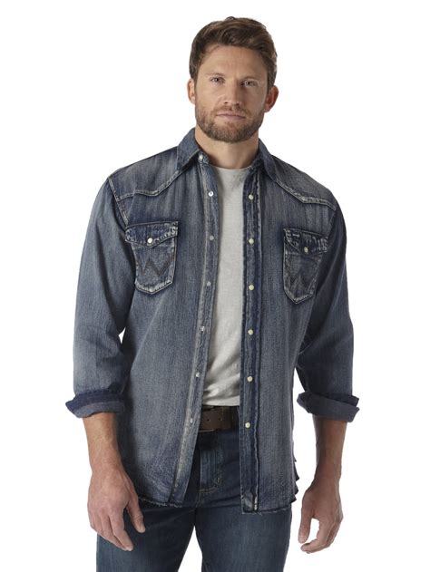 Buy Wrangler Mens Cowboy Cut Western Long Sleeve Snap Work Shirt