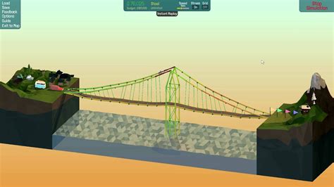 Poly Bridge Workshop Ep 10 One Tower Suspension Bridge Youtube