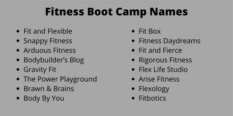 502 Catchy Fitness Boot Camp Names Ideas And Suggestions
