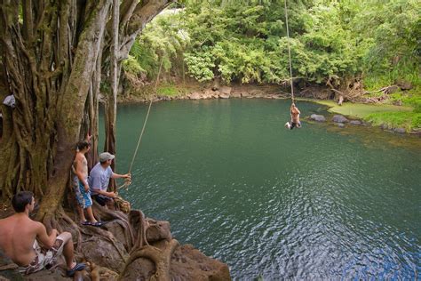 Rope Swing At Kipu Falls A Secluded Water Hole On Kuaui Ca Flickr