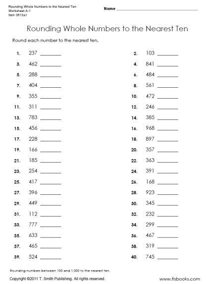Rounding Practice 3rd Grade Rounding Numbers Worksheets To The