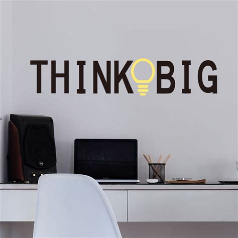 Think Big Inspirational Quotes Wall Decals For Office Study Room Home