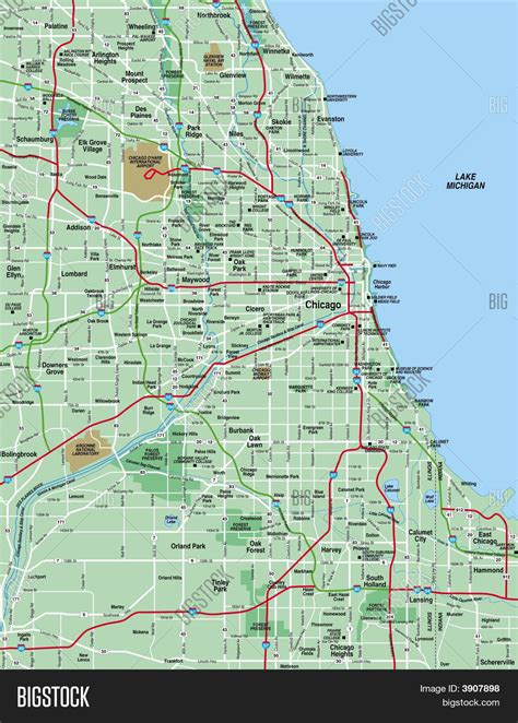 Chicago Area Map Map Chicago Area United States Of America