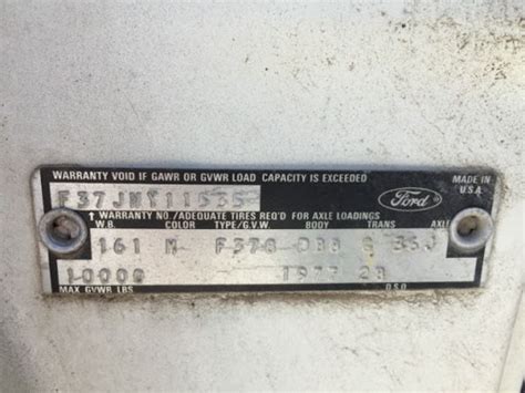 Ford Serial Number Decoding Cosmicsenturin