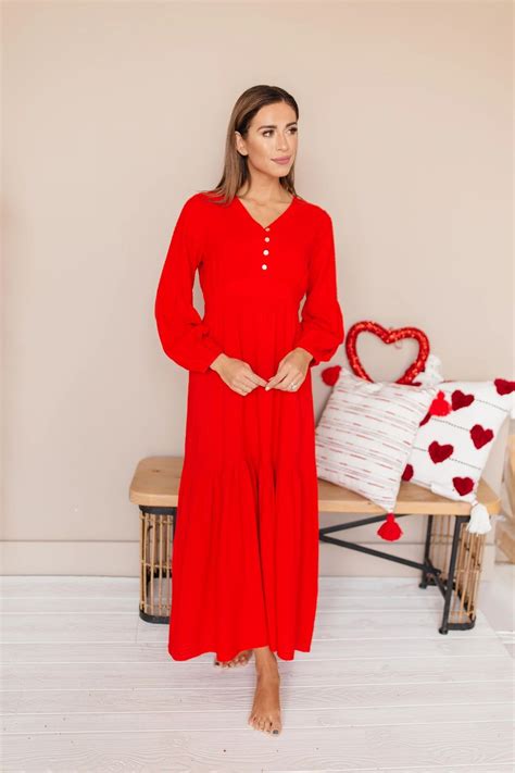 Abbie Red Waffle Maxi Dress Dm Exclusive Final Sale Red Dress