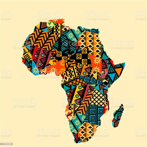 Africa Map With Ethnic Motifs Pattern Stock Illustration Download