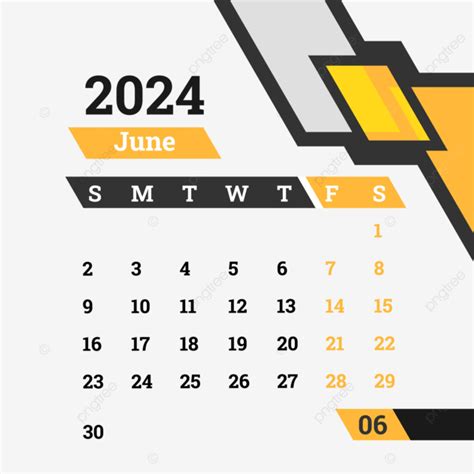June 2024 Minimalist Monthly Calendar Design Vector June 2024 Calendar