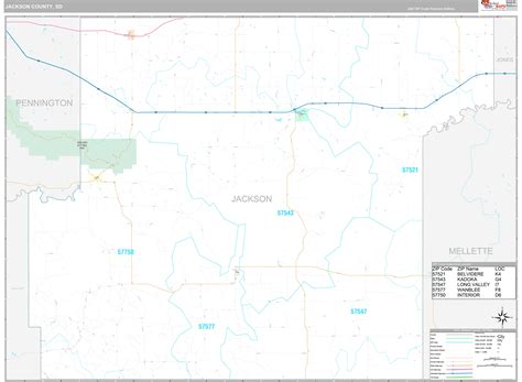 Jackson County, SD Wall Map Premium Style by MarketMAPS - MapSales.com