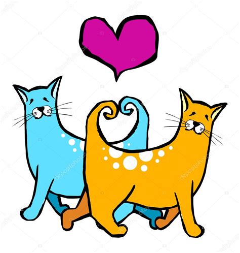 Couple Of Cats In Love — Stock Vector © Cienpies 2134820