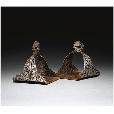228 a pair of safavid steel stirrups persia 17th century