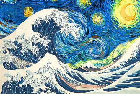 I Combined Starry Night With The Great Wave Off Kanagawa Starry Night