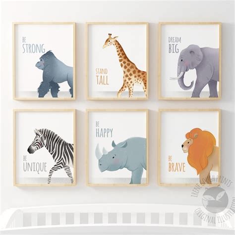 Nursery Prints Safari Nursery Nursery Wall Art Animal Etsy Ireland