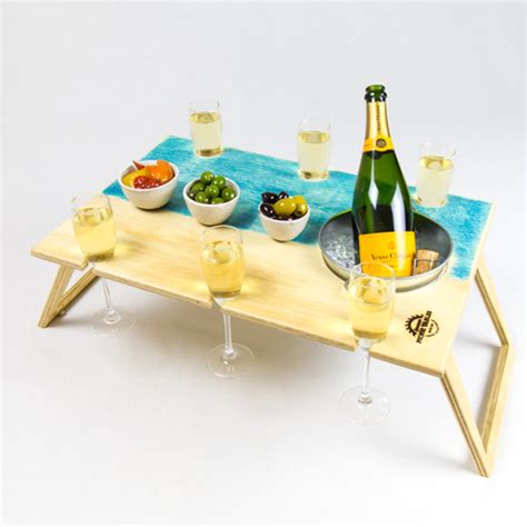 Banquet Blue Bay Folding Picnic Table With Ice Bucket Summer Picnic