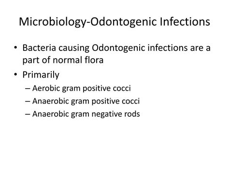 Ppt Principles Of Management And Prevention Of Odontogenic Infections