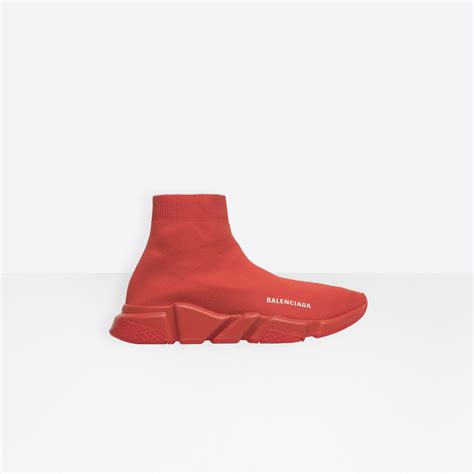 Balenciaga Synthetic Speed Trainers In Red For Men Lyst