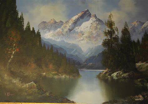 Gorgeous Signed Large Oil Painting Mountain Scene Framed Etsy Australia