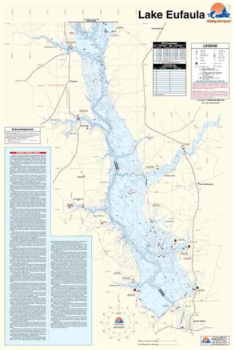 Lake Eufaula Map Alabamageorgia Waterproof Map Fishing