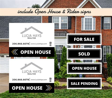 Real Estate Yard Sign Template 18x24 Canva For Sale Sign Etsy