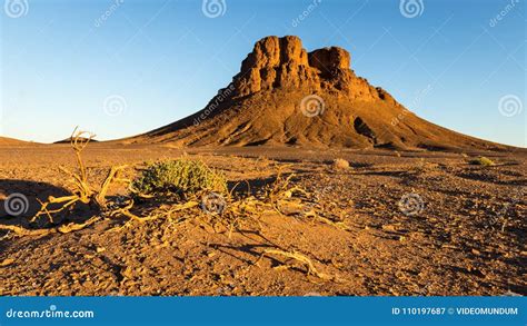 Sunset On Sahara Desert Rocks In Morocco Stock Image Image Of Compass