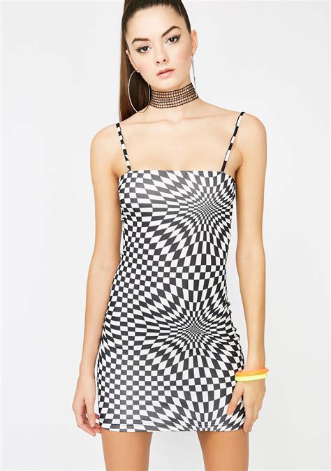 Body High Checkered Mini Dress With Images Mini Dress Mini Black Dress