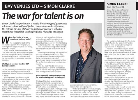 The War For Talent Is On Simon Clarke Bay Of Plenty Business News