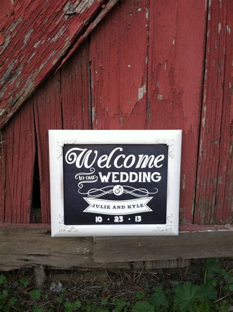 Wedding Chalkboard 8x10welcome To Our Wedding Sign Framed Chalkboard