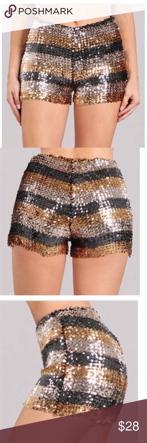 Sequin Striped Shorts Spring Fashion Sequin Striped Shorts Spring Fashion Shorts With Images