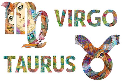 Set Of Beautiful Zodiac Signs By Watercolor Fantasies Thehungryjpeg