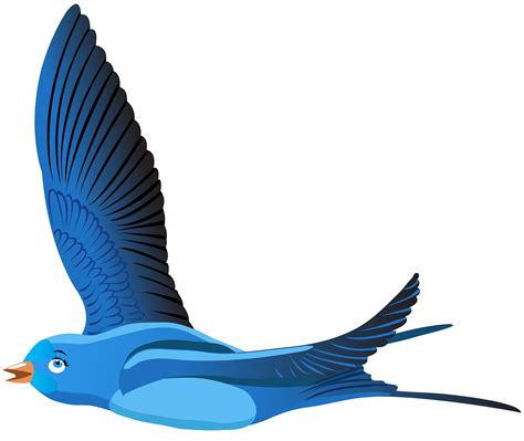 Blue Bird Clipart Animated Bird Flying Png Free Transparent Clipart