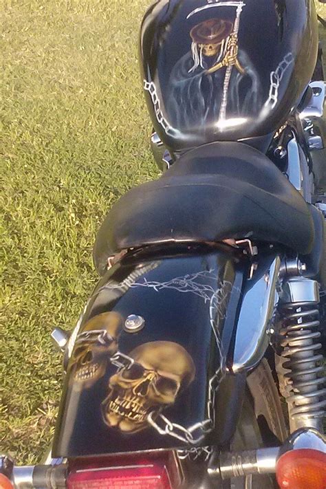 Airbrushed Skull Chain And Reaper On 95 Magna From Pops Shed